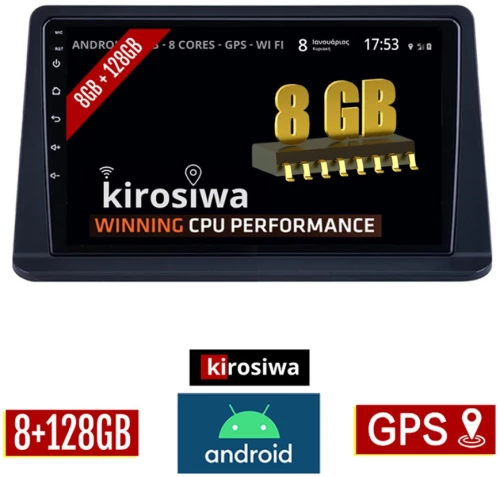 KIROSIWA 8GB + 128GB MITSUBISHI PAJERO (1999-2006) Android οθόνη αυτοκίνητου με GPS WI-FI (ηχοσύστημα αφής 9" ιντσών OEM Youtube Playstore MP3 USB Radio Bluetooth Mirrorlink DSP Apple Carplay Android Auto 4G Sim Card 4x60W) RX-2399