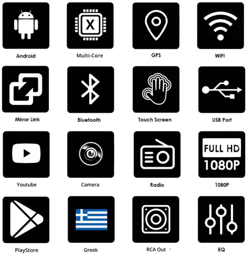 Αναδιπλούμενη KIROSIWA Android 2+32GB οθόνη αφής 7" ιντσών με Ελληνικό GPS πλοηγό (Bluetooth WI-FI USB Youtube ηχοσύστημα 1-DIN MP3 MP5 ραδιόφωνο Mirrorlink 4x60W Watt 1DIN FM κάμερα ράδιο 1 DIN αυτοκινήτου) F99032