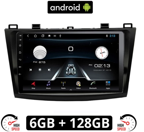 MAZDA 3 (2009 - 2015) Android οθόνη αυτοκίνητου 6GB με GPS WI-FI (ηχοσύστημα αφής 9" ιντσών OEM Youtube Playstore MP3 USB Radio Bluetooth Mirrorlink εργοστασιακή, 4x60W, AUX) MA301-6GB