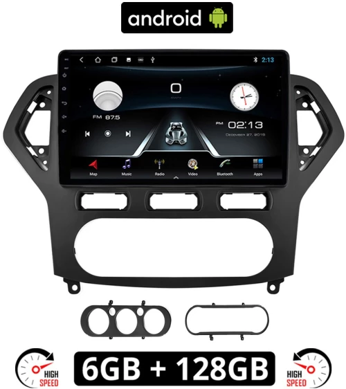 FORD MONDEO (2007 - 2010) Android οθόνη αυτοκίνητου 6GB με GPS WI-FI (ηχοσύστημα αφής 10" ιντσών OEM Youtube Playstore MP3 USB Radio Bluetooth Mirrorlink εργοστασιακή, 4x60W, AUX, μαύρο) FO76-6GB