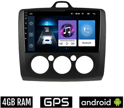 FORD FOCUS (2005 - 2011) *Με χειροκίνητο κλιματισμό Android οθόνη αυτοκίνητου 4GB με GPS WI-FI (ηχοσύστημα αφής 9" ιντσών OEM Youtube Playstore MP3 USB Radio Bluetooth Mirrorlink εργοστασιακή, 4x60W, AUX, μαύρο) FR337-4GB
