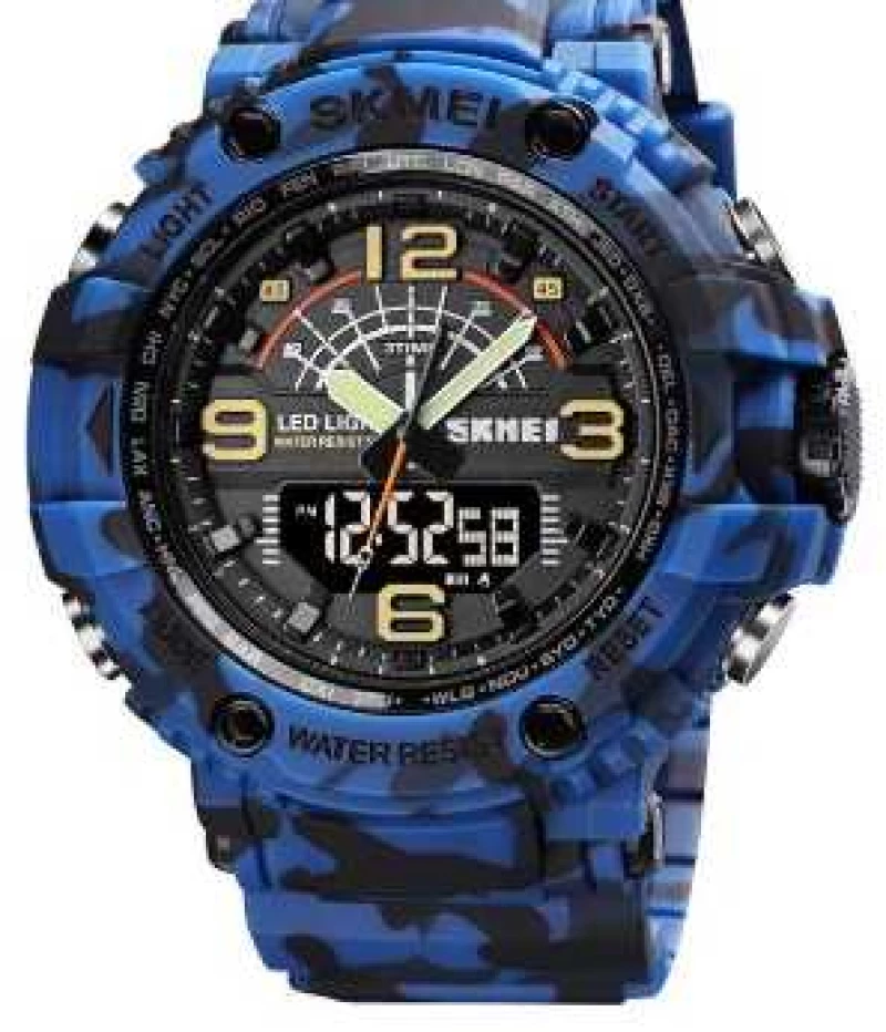 Ψηφιακό/αναλογικό ρολόι χειρός – Skmei - 1617 - Army Blue