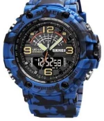 Ψηφιακό/αναλογικό ρολόι χειρός – Skmei - 1617 - Army Blue