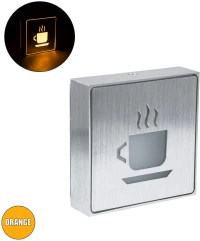 GloboStar® SENSATI 75661 Φωτιστικό Τοίχου Ένδειξης HOT COFFEE LED 1W AC 220-240V IP20 - Σώμα Αλουμινίου - Μ11 x Π11 x Υ3cm - Πορτοκαλί