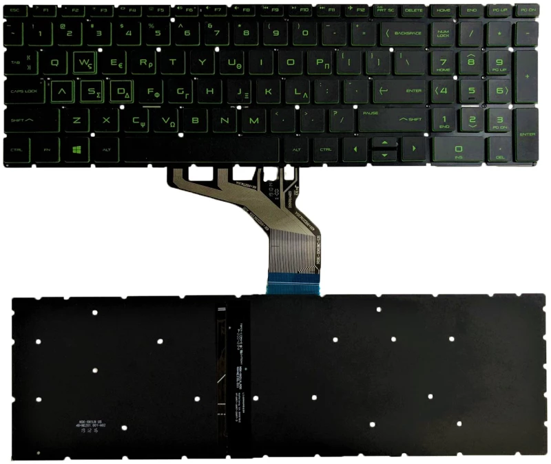 Πληκτρολόγιο Laptop HP 250 G8 27k12ea  keyboard ΟΕΜ (Κωδ.40549GRGREENBACKLIT)