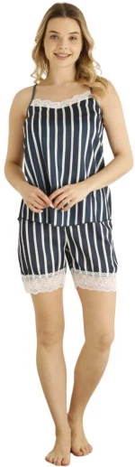 Baby Doll Σατέν Homewear 20715 ΜΠΛΕ-ΛΕΥΚΟ