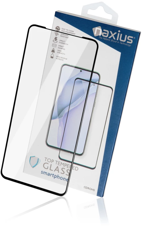 Naxius Top Tempered Glass Anti-Static 9H Huawei P Smart 2021 Full Screen 6D Black CE / RoHS Naxius