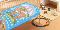 ΚΟΥΒΕΡΤΑ bebe Rainy Bears 05 110Χ140 Sky blue Βελουτέ polyester - -