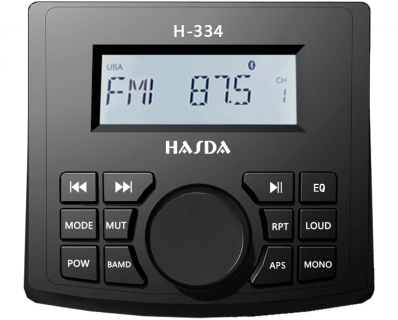 Hasda HASDA MP3 PLAYER H-334 4x50W ΜΕ ΡΑΔΙΟΦΩΝΟ/USB/BLUETOOTH (ΑΔΙΑΒΡΟΧΟ/ΣΤΡΟΓΓΥΛΟ/ΜΑΥΡΟ) H-334/HSD