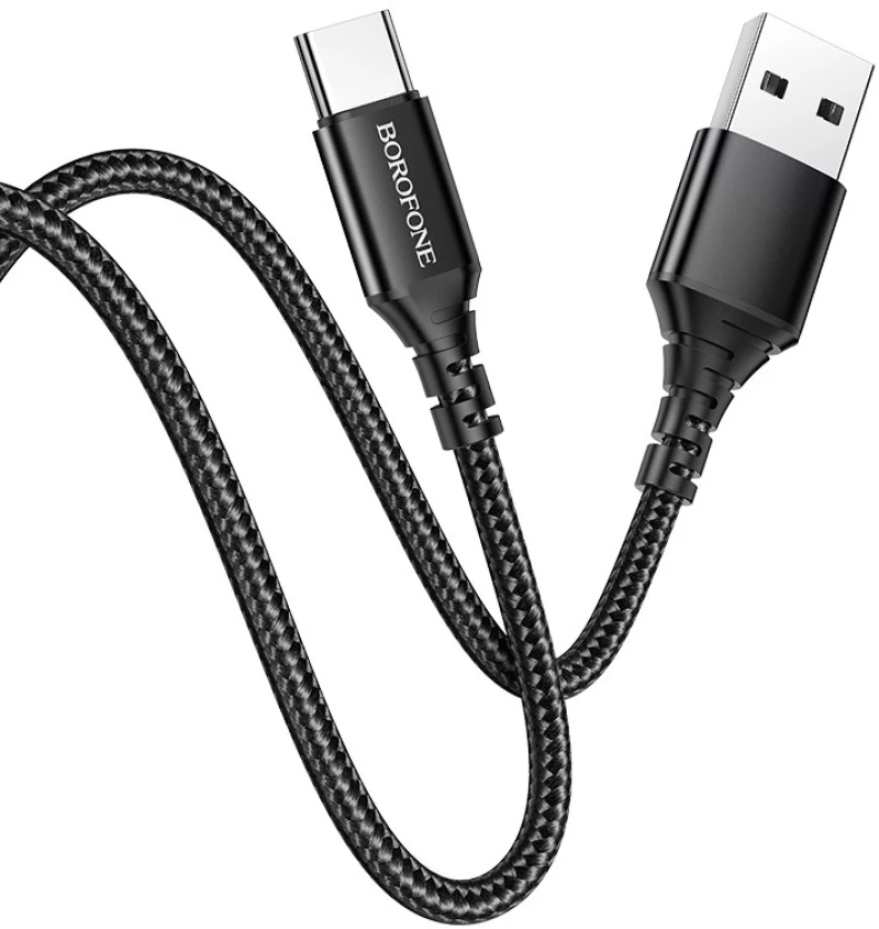 Καλώδιο σύνδεσης Borofone BX54 Ultra bright USB σε USB-C 2.4A Μαύρο 1m Braided
