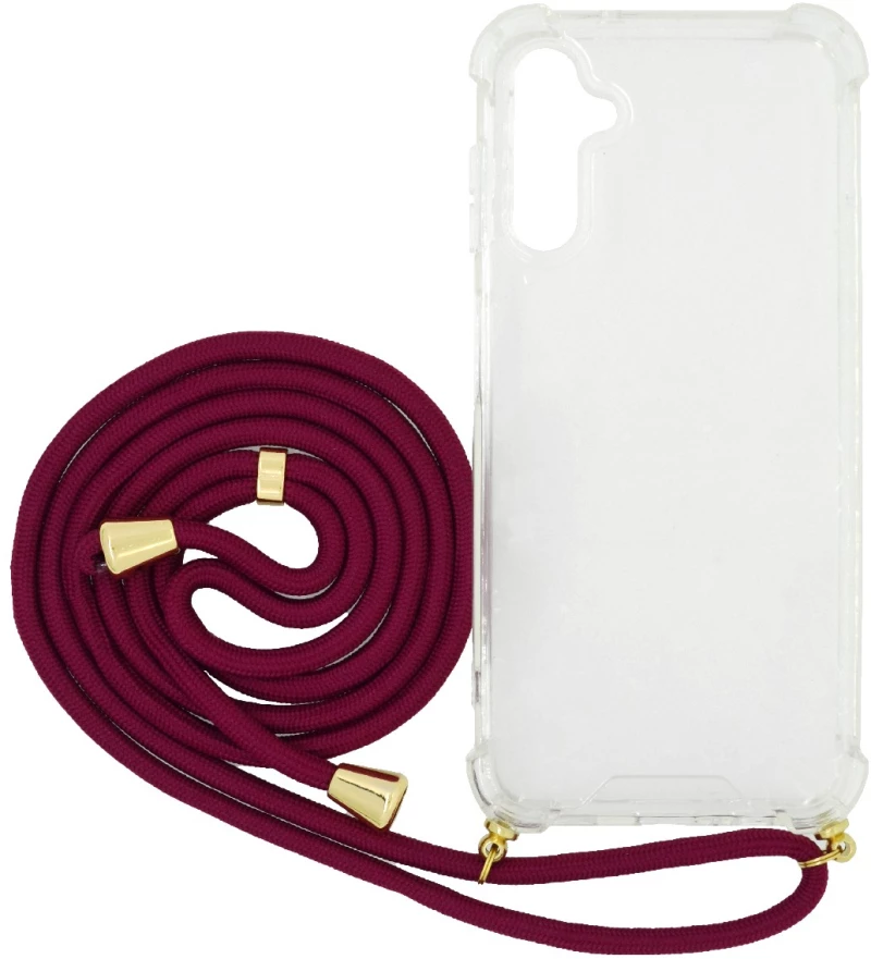 Θήκη Ancus Crossbody για Samsung A14 A146B A145F με Κορδόνι Μπορντώ