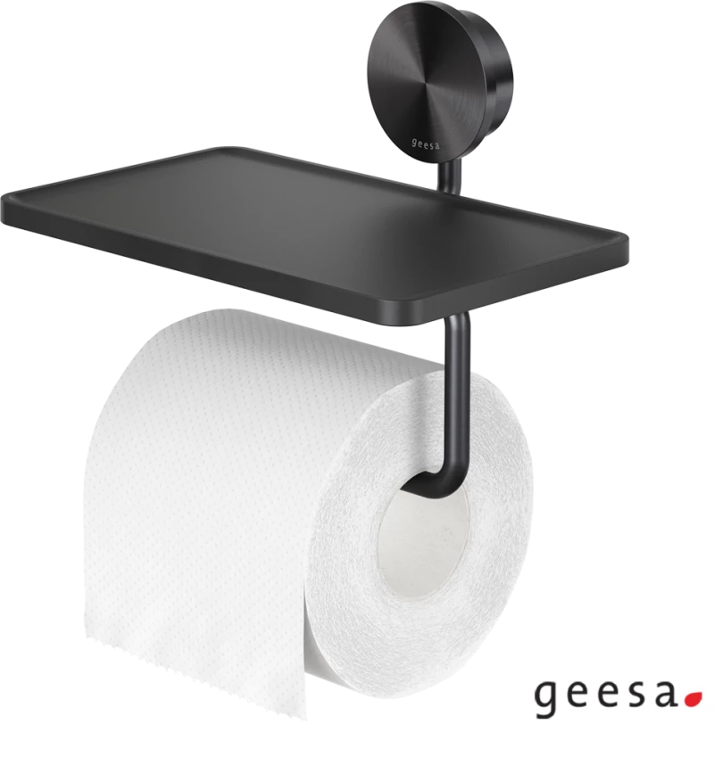 GEESA Opal Χαρτοθήκη Επιτοίχια Μεταλλική Black Brushed Pvd