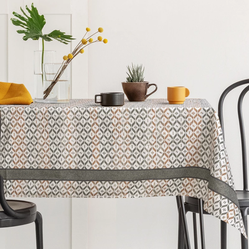341064 ΤΡΑΠΕΖΟΜΑΝΤΗΛΟ CURRY ART 8483 ΕΜΠΡΙΜΕ 140X220 BEAUTY HOME