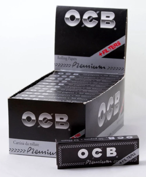 OCB Premium Χαρτάκια - Μαύρο - 1¼ με Τζιβάνες 24τεμ.