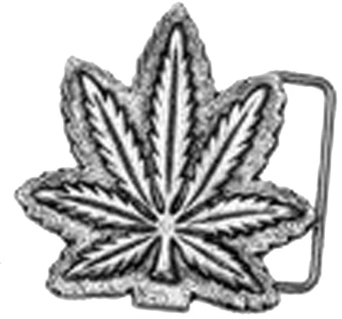 Αγκράφα Ζώνης Cannabis Leaf Ασημί