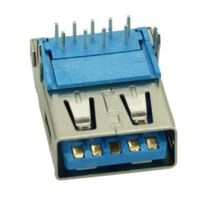 Bύσμα USB Laptop - USB 3.0 Connector A TYPE Solder up Silver CON-U010  Laptop Port Jack Socket Connector (Κωδ. 1-USB073)