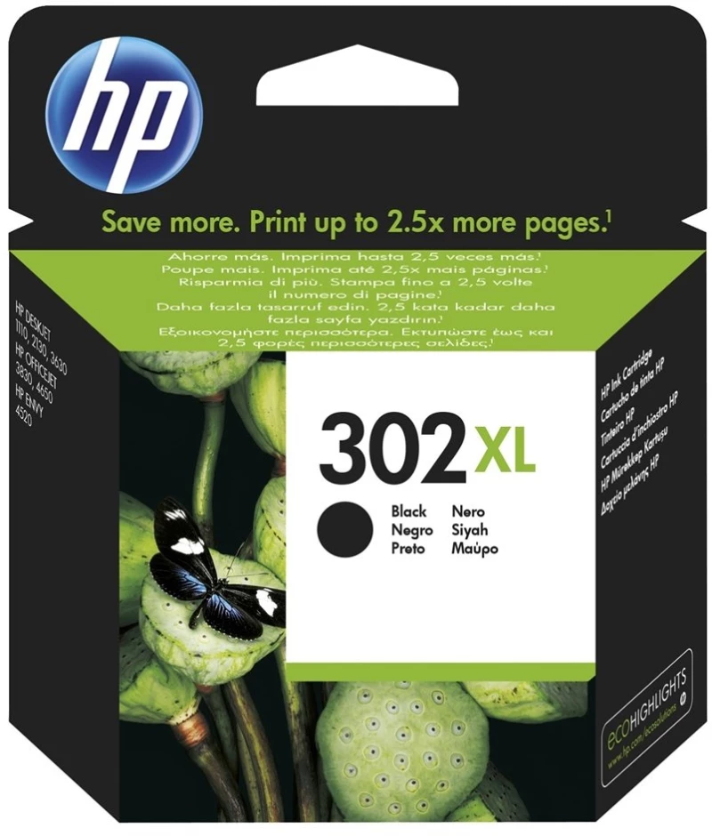 HP Μελάνι Inkjet No.302 XL Black (F6U68AE) (HPF6U68AE)
