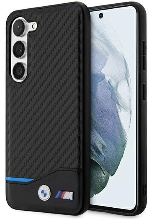Original Case BMW Leather Carbon BMHCS23M22NBCK for Samsung Galaxy S23 Plus Black