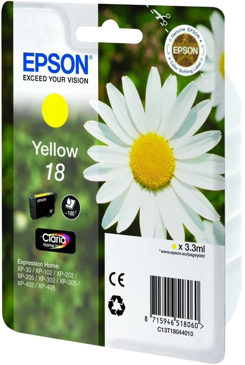 Epson Μελάνι Inkjet No.18 Yellow (C13T18044012) (EPST180440)
