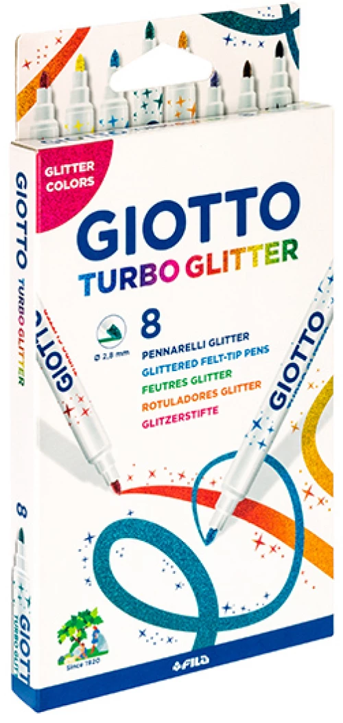 Μαρκαδόροι λεπτοί Giotto Turbo Glitter 8τμχ
