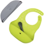 Bbluv Poket – Σετ 2 σαλιάρες και 1 κουτάλι Σιλικόνης Lime/Grey B0183-L