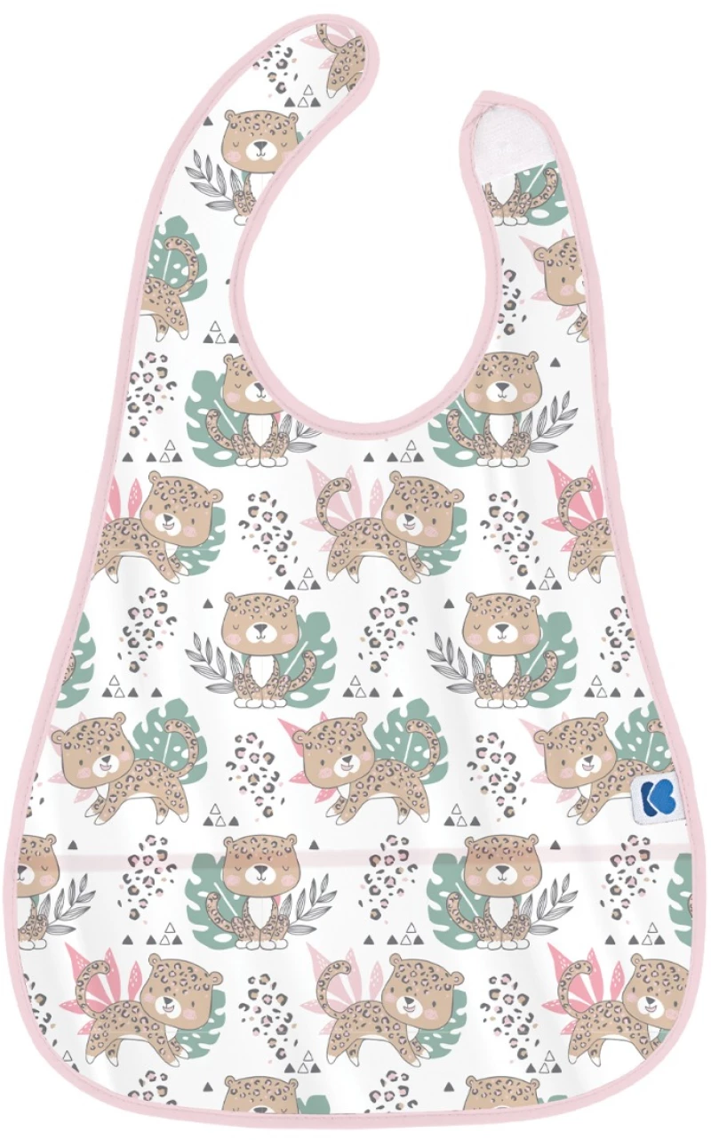 Kikka Boo Πλαστική Σαλιάρα Mε Θήκη Savanna Pattern 4Μ+ Pink 31303030038