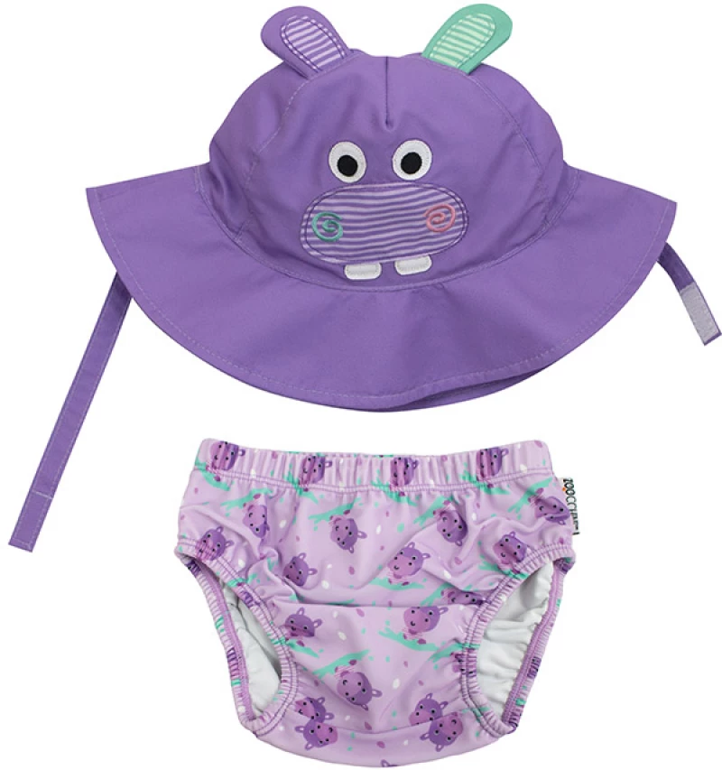 Zoocchini Σετ Μαγιό και Καπέλο UPF50  Hippo 12-24m ZOO12014L