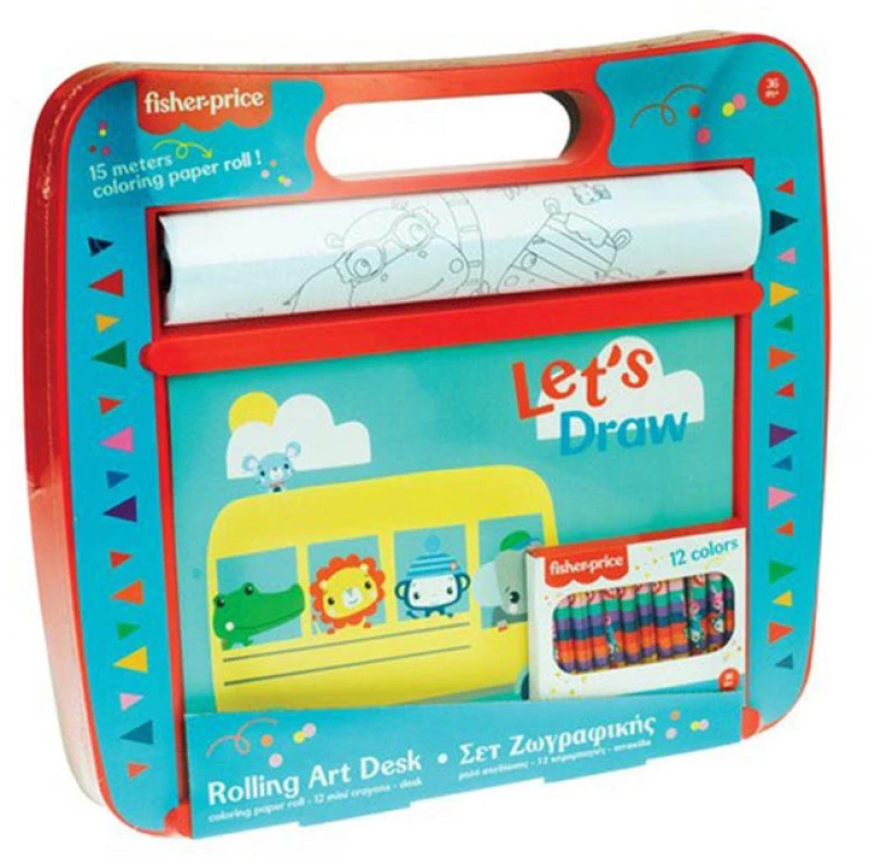 Σετ ζωγραφικής σε βαλιτσάκι Fisher-Price Rolling Art Desk