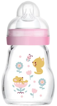 MAM Μπιμπερό Γυάλινο Feel Good 170ml 0m+ Ροζ 370SG