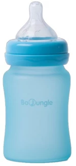 Bo Jungle Thermo Bottle Γυάλινο Μπιμπερό με Σιλικόνη 150ml TURQUOISE B595000