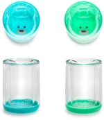 Melii Σετ 2τμχ ποτήρια με διπλό τοίχωμα 145ml Blue-Mint MEL13550