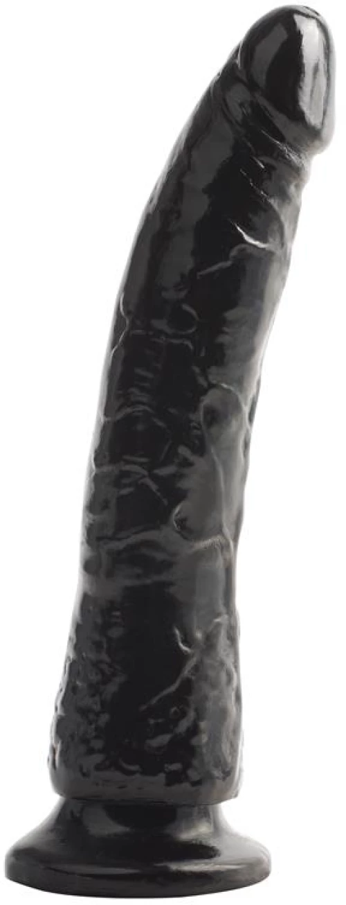 BASIX RUBBER WORKS DILDO SLIM WITH SUCTION CUP BLACK 17.8cm