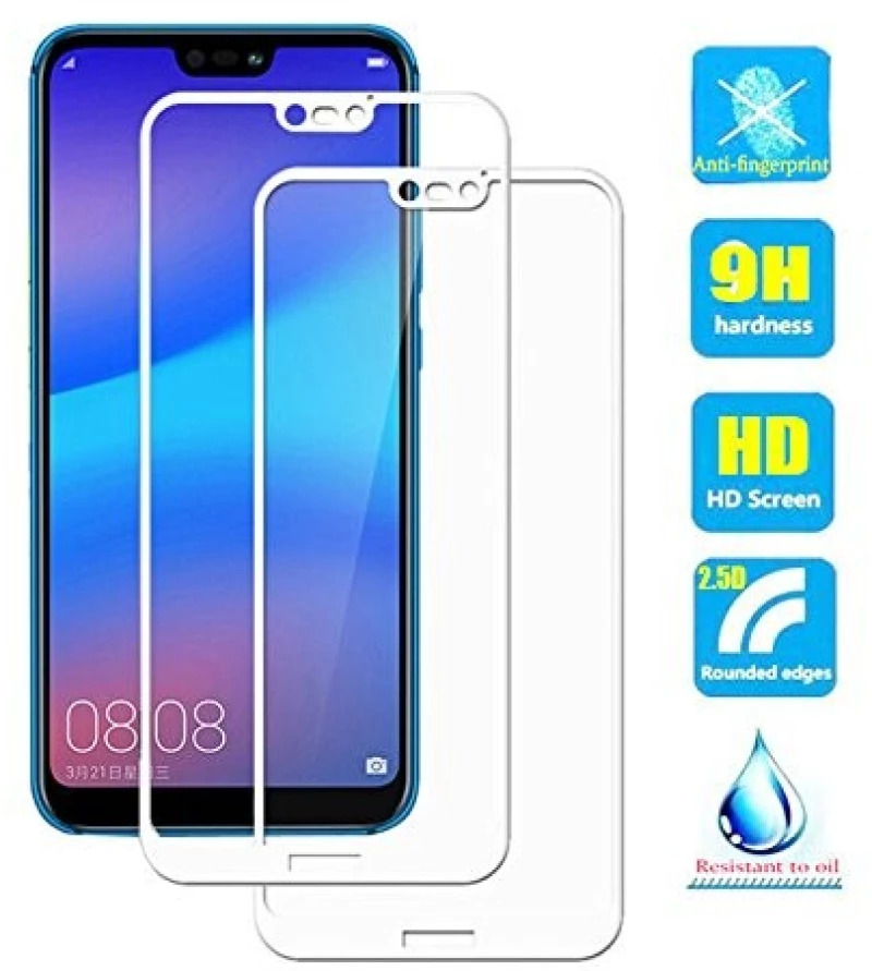 3D Tempered Glass Full Cover & Full Glue για Huawei P20 Lite - Άσπρο