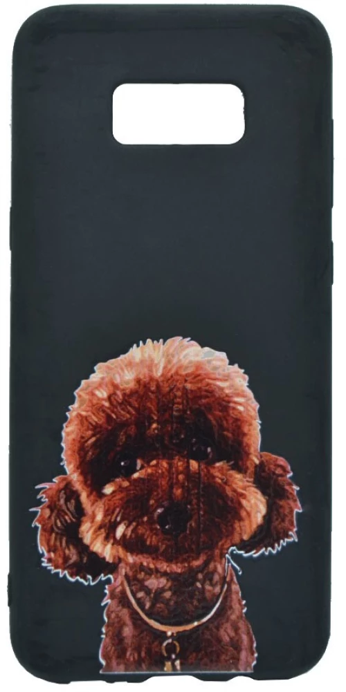 Θήκη σιλικόνης σχέδιο 'Fluffy Doggy' για Samsung S8 Plus - μαύρο