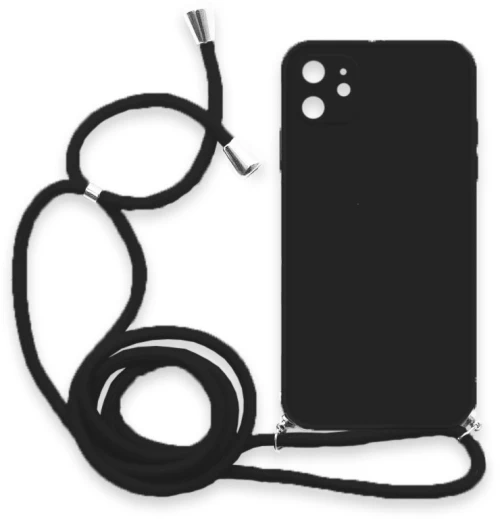 Θήκη Σιλικόνης Crossbody για iPhone 11 - Μαύρο