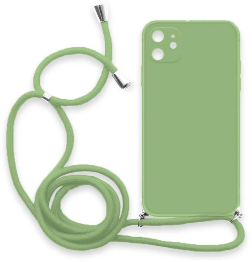 Θήκη Σιλικόνης Crossbody για iPhone 11 - Λαχανί