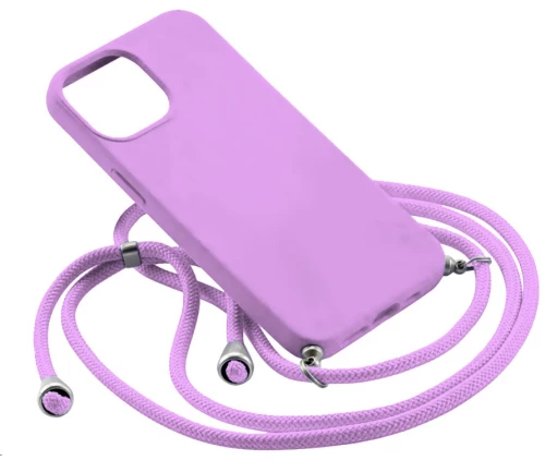 Θήκη Σιλικόνης Crossbody για Apple iPhone 13 - Βιολετί