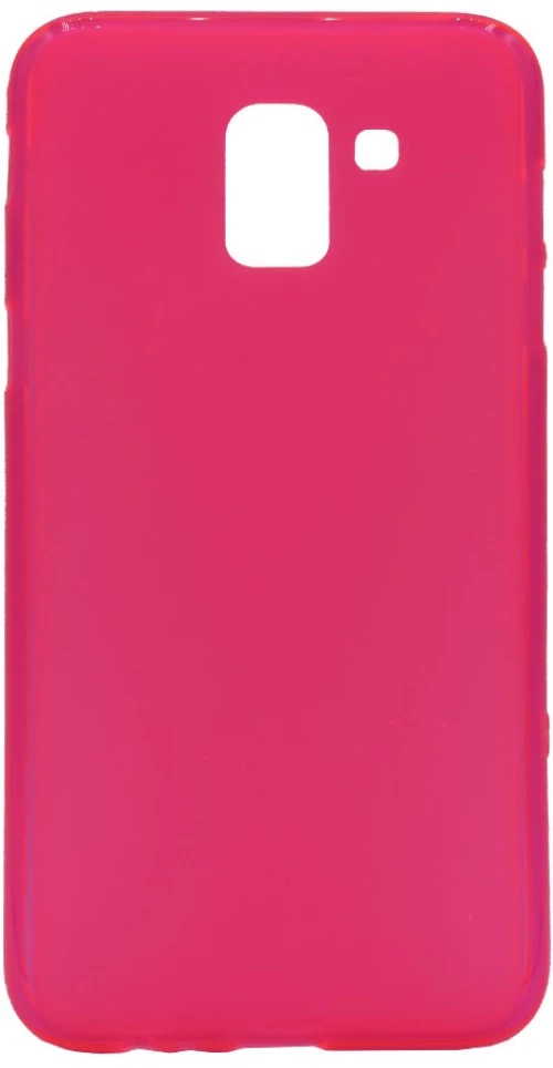 Θήκη TPU διάφανη με mat πλάτη για Samsung J6 2018 - ροζ