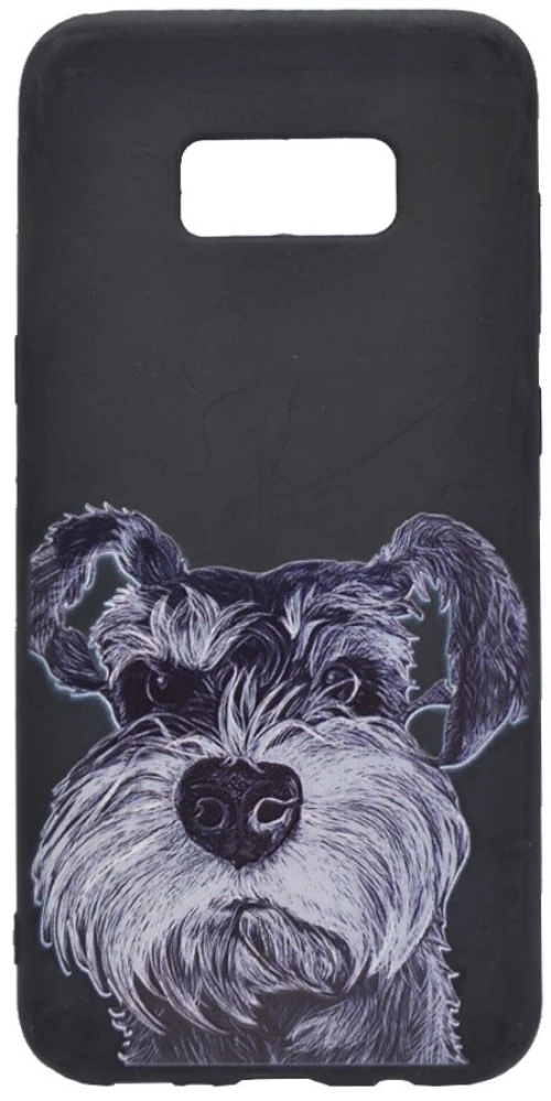 Θήκη σιλικόνης σχέδιο 'Cute Doggy' για Samsung S8 Plus - μαύρο