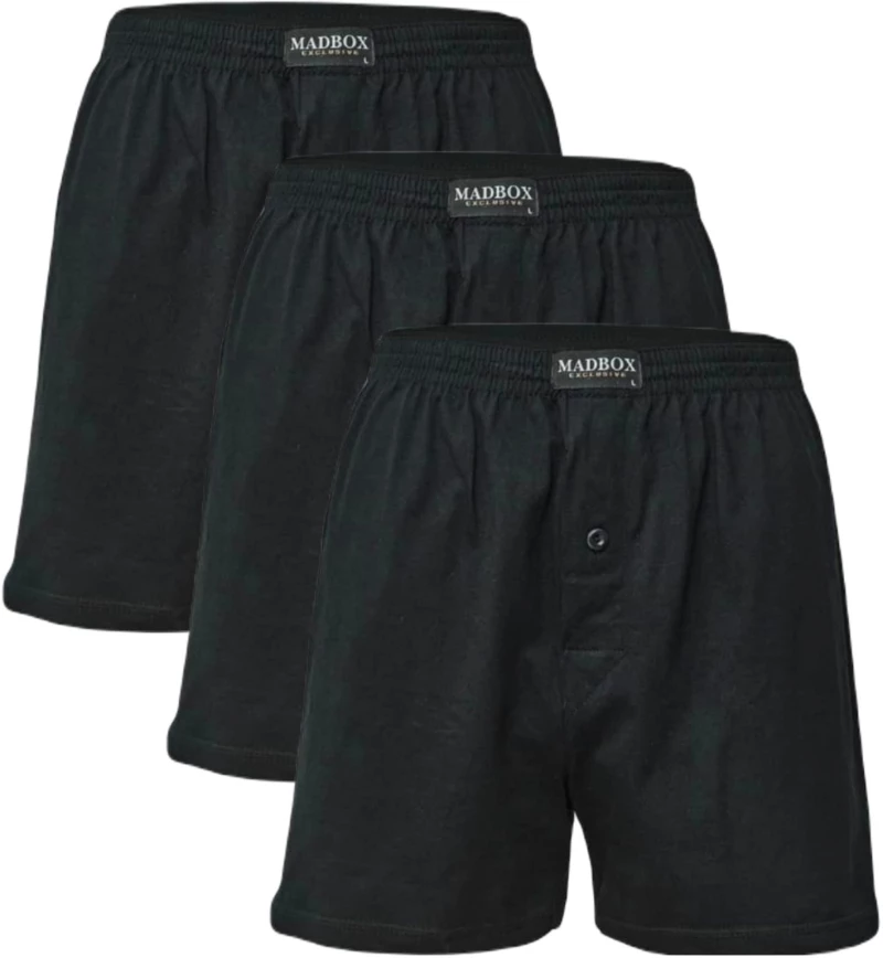 Ανδρικά Μπόξερ Σε Άνετη Γραμμή 3 Pack Mad Box Μαύρο 2001-3