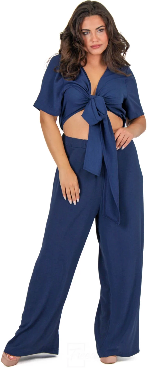 Crop Top Κρουαζέ Δέσιμο - MP883.NAVYBLUE
