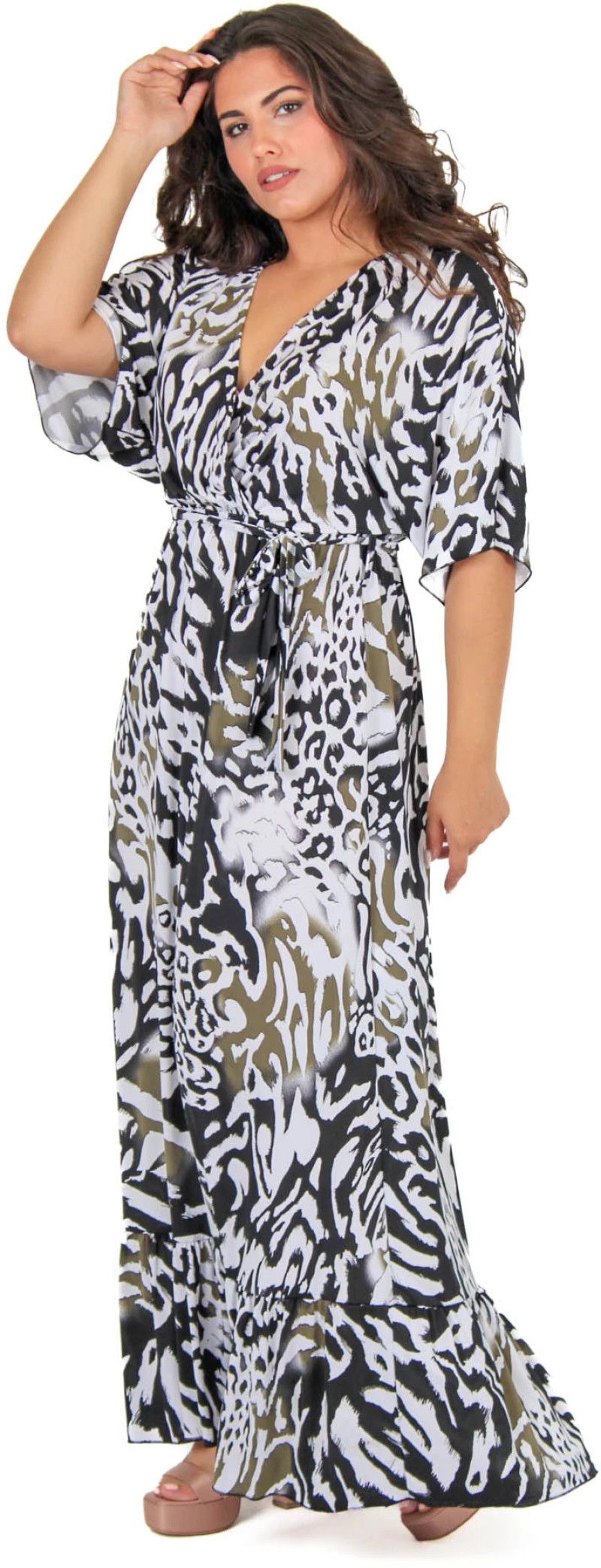 Maxi Φόρεμα LYC Ζωνάκι -FM933.KHAKI