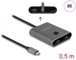Delock Usb-C Switch 11500, 2 Σε 1, Bidirectional, 8K, 10Gbps, Γκρι