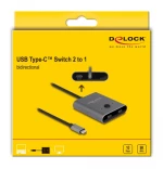 Delock Usb-C Switch 11500, 2 Σε 1, Bidirectional, 8K, 10Gbps, Γκρι
