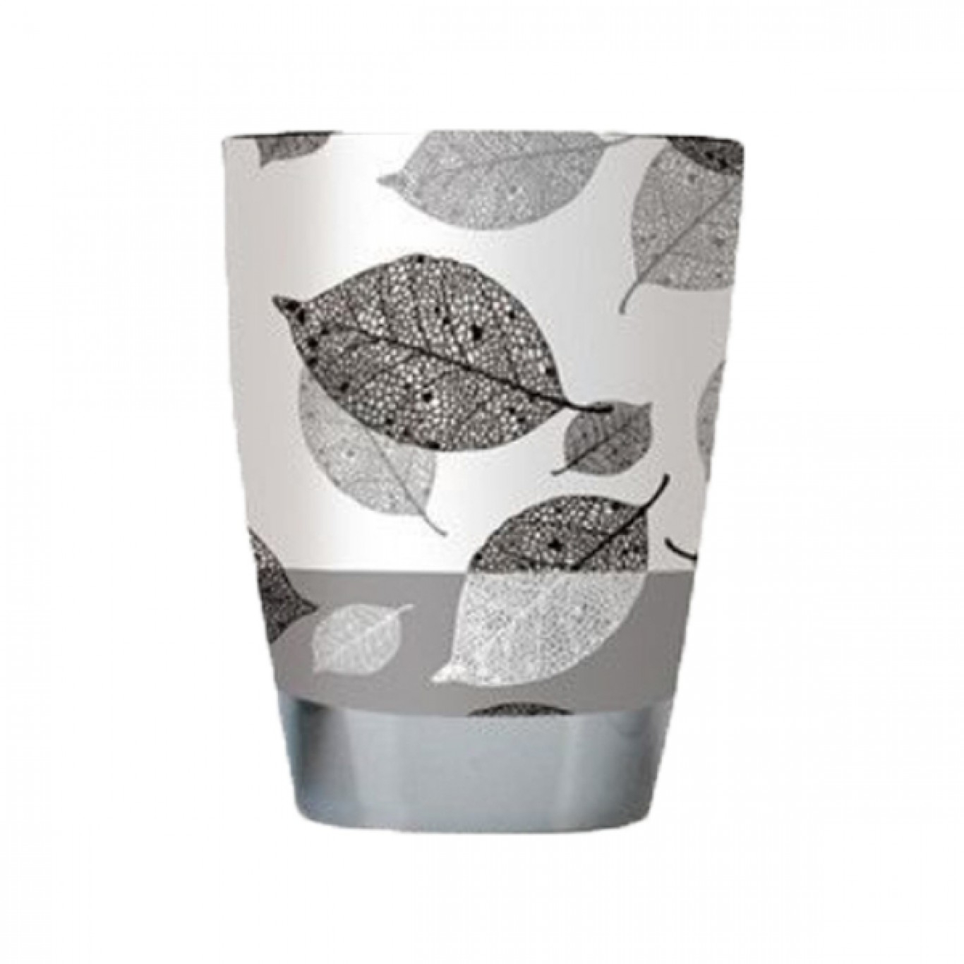 Ποτηροθήκη Επιτραπέζια Πλαστική Λευκή με Φύλλα