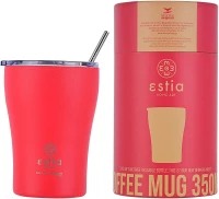 Θερμός Coffee Mug Save the Aegean 350ml Ø7xY13cm Scarlet Red Estia Home Art 01-16845