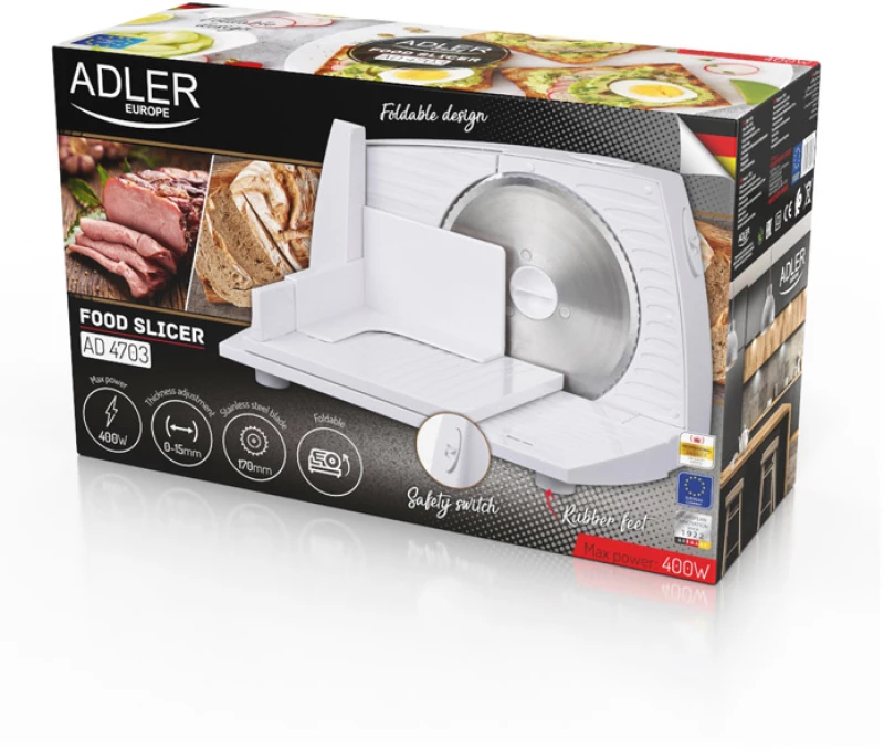 Ηλεκτρική Μηχανή Κοπής Τροφίμων 400 W Adler AD-4703