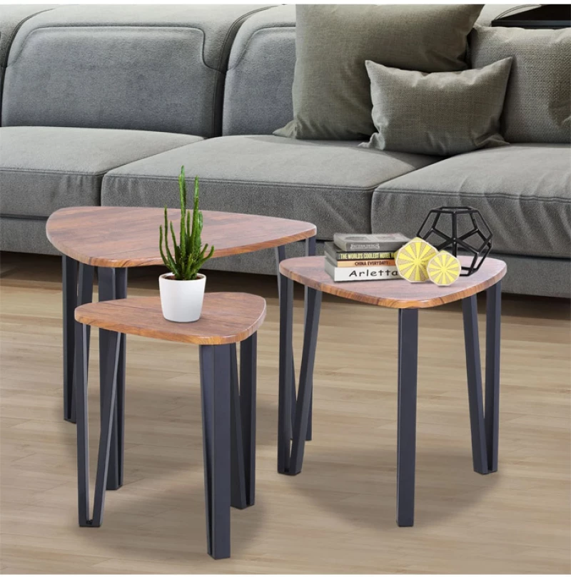 Σετ Μεταλλικά Βοηθητικά Τραπέζια Nesting 56 x 54.2 x 45.4 cm HOMCOM 833-682