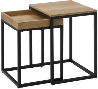 Σετ Μεταλλικά Βοηθητικά Τραπέζια Nesting 40 x 45 x 55 cm 2 τμχ VASAGLE LNT02N