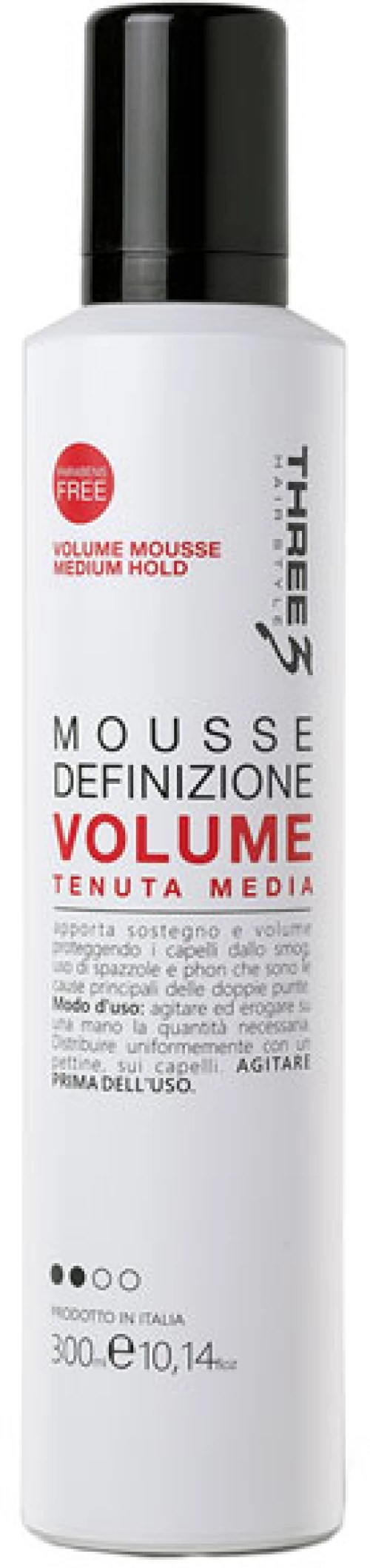 Three Hair Care Mousse Medium Hold Volume 300ml
